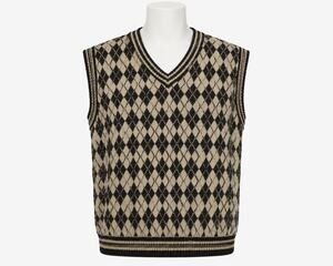 J Riggins Argyle Sweater Vest Green Beige Cotton Preppy Golf Mens XXL